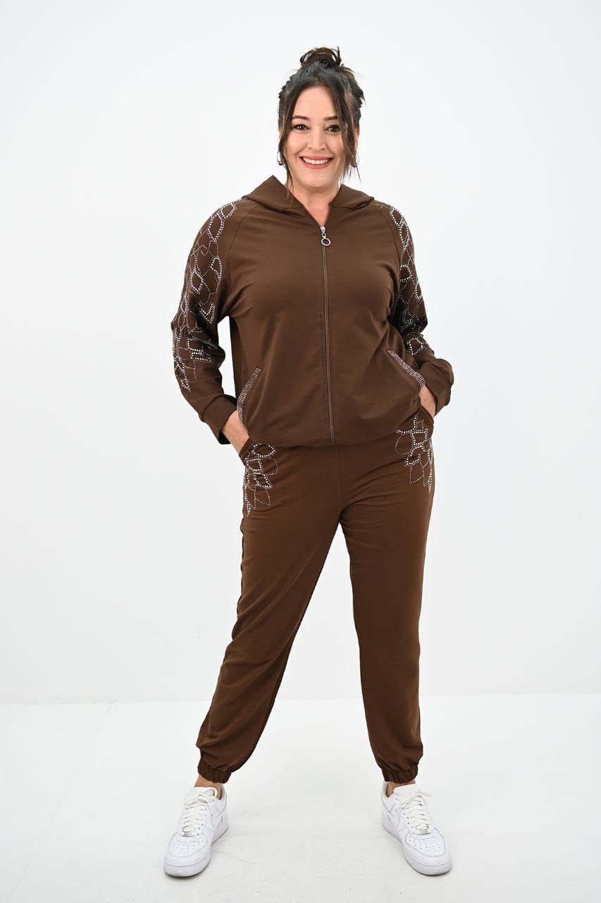 Dres damski plus size z kryształkami 8129