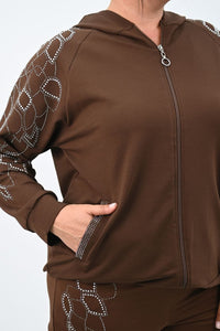 Dres damski plus size z kryształkami 8129