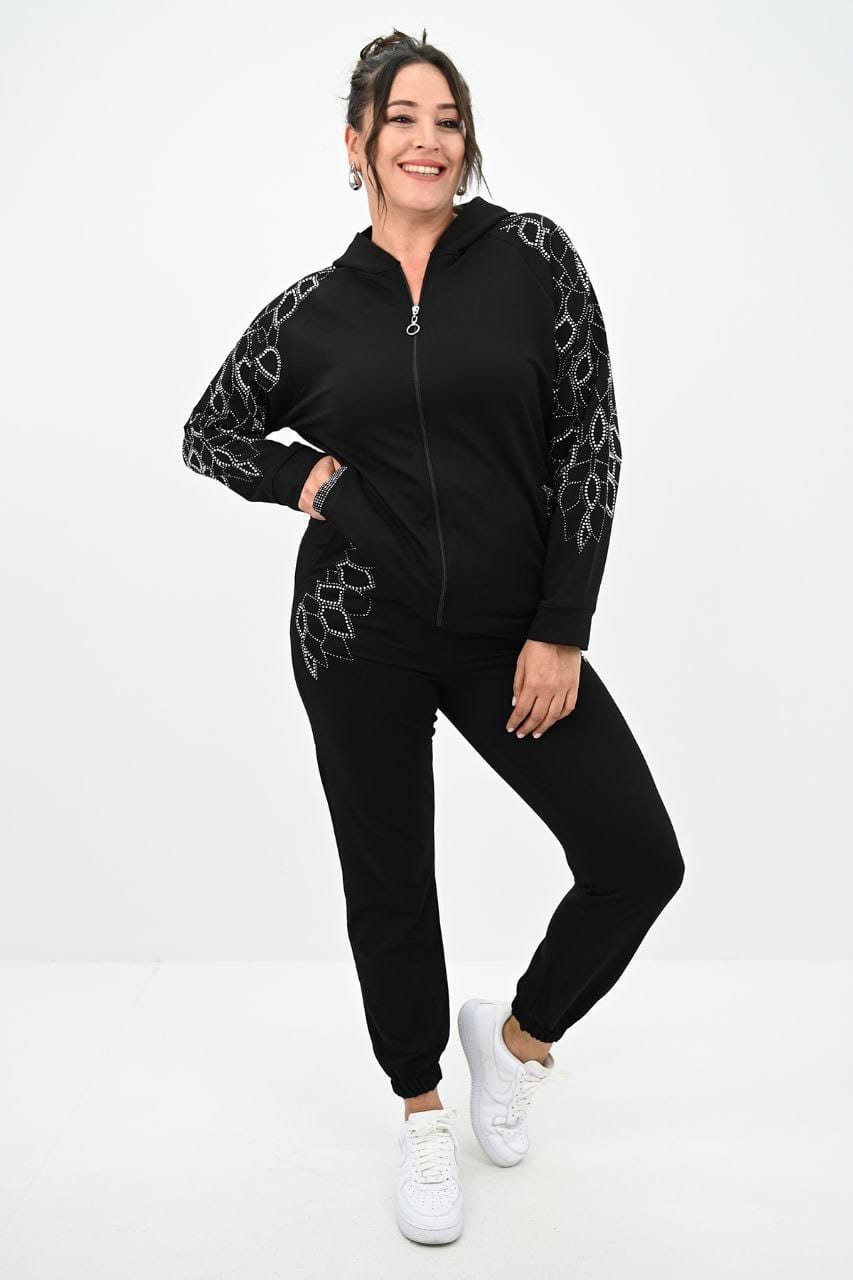 Dres damski plus size z kryształkami 8129