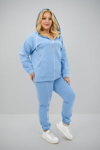 Dres damski plus size z bocznymi zamkami 8130