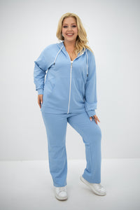 Dres damski plus size z zamkiem i kapturem 8139