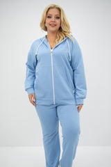 Dres damski plus size z zamkiem i kapturem 8139
