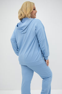Dres damski plus size z zamkiem i kapturem 8139