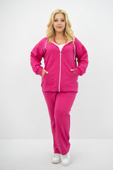 Dres damski plus size z zamkiem i kapturem 8139