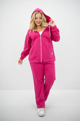 Dres damski plus size z zamkiem i kapturem 8139