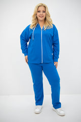 Dres damski plus size z zamkiem i kapturem 8139