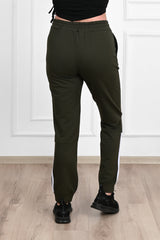 Damskie spodnie dresowe w paski, duże rozmiary 9046