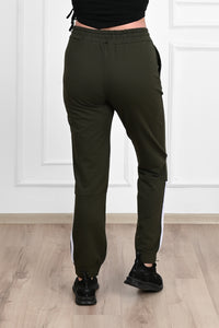 Damskie spodnie dresowe w paski, duże rozmiary 9046