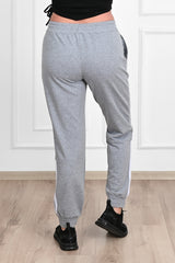 Damskie spodnie dresowe w paski, duże rozmiary 9046