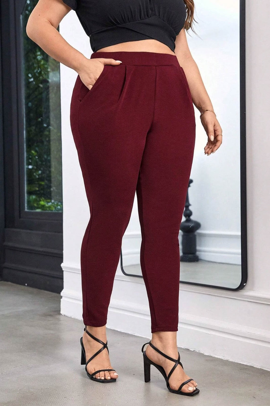 Spodnie damskie plus size PTS005