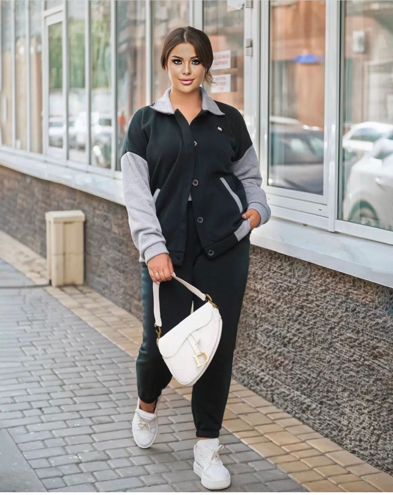 Dres damski plus size z kurtką 8034
