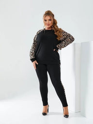 Dres damski plus size z nadrukiem zwierzęcym 8048