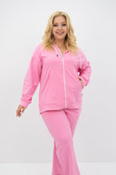 Dres damski plus size z zamkiem i kapturem 8139