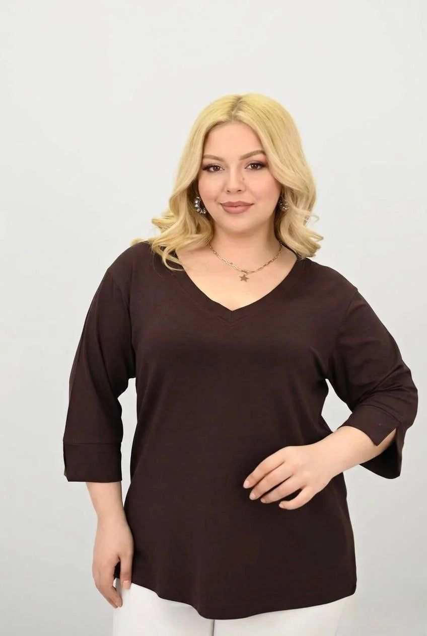 Koszulka damska plus size z koronką 1428-23