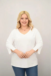 Koszulka damska plus size z koronką 1428-23