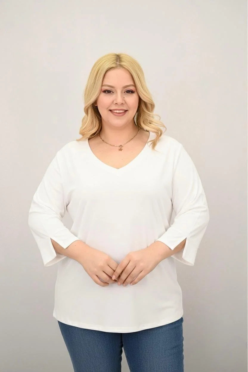 Koszulka damska plus size z koronką 1428-23