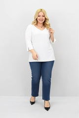 Koszulka damska plus size z koronką 1428-23