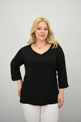 Koszulka damska plus size z koronką 1428-23