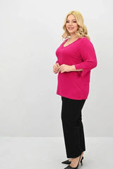 Koszulka damska plus size z koronką 1428-23