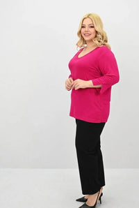 Koszulka damska plus size z koronką 1428-23