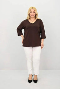 Koszulka damska plus size z koronką 1428-23