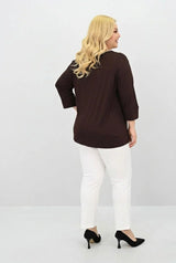 Koszulka damska plus size z koronką 1428-23