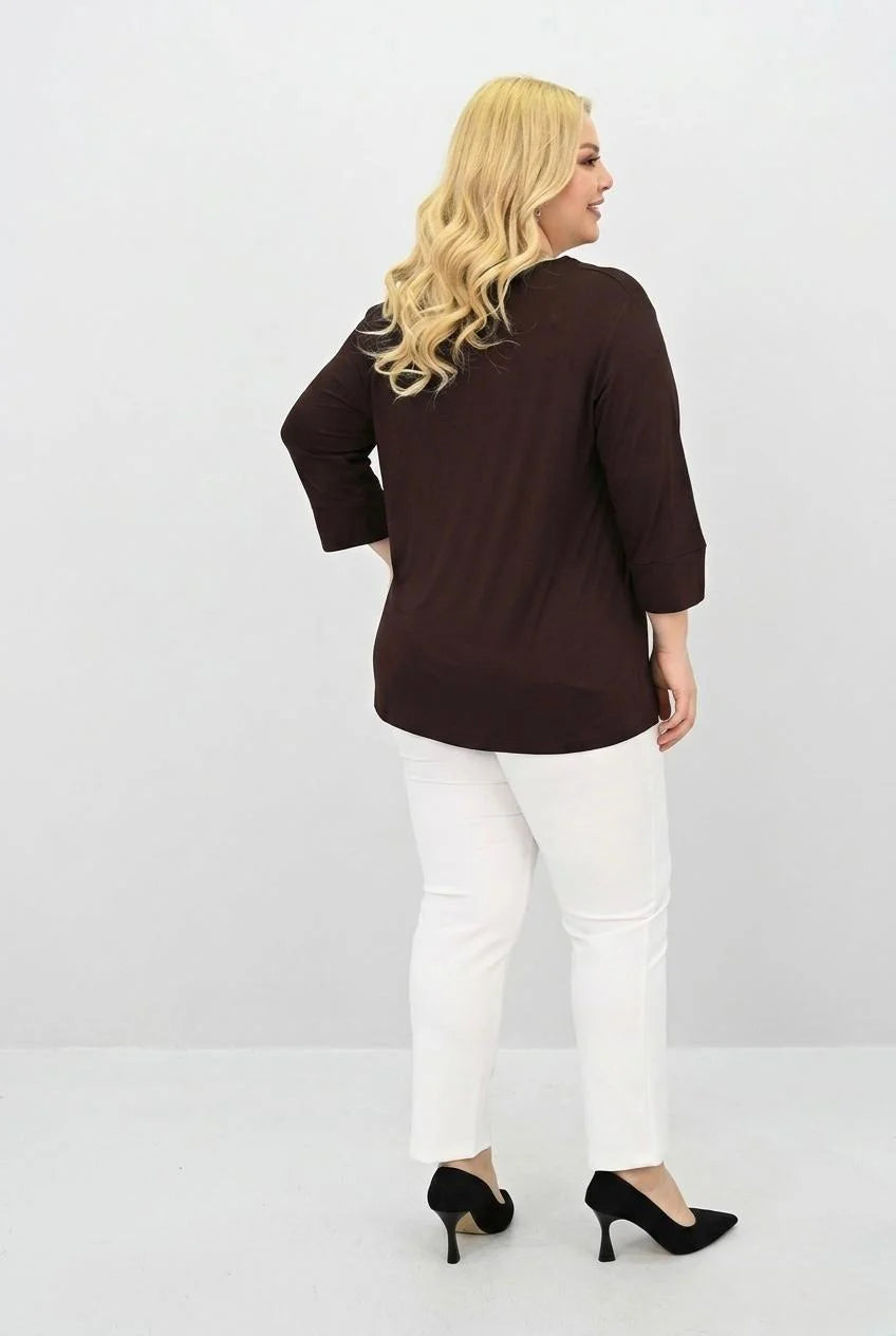 Koszulka damska plus size z koronką 1428-23