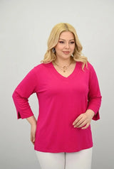Koszulka damska plus size z koronką 1428-23
