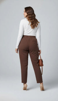 Spodnie damskie plus size z klamrą PTS003